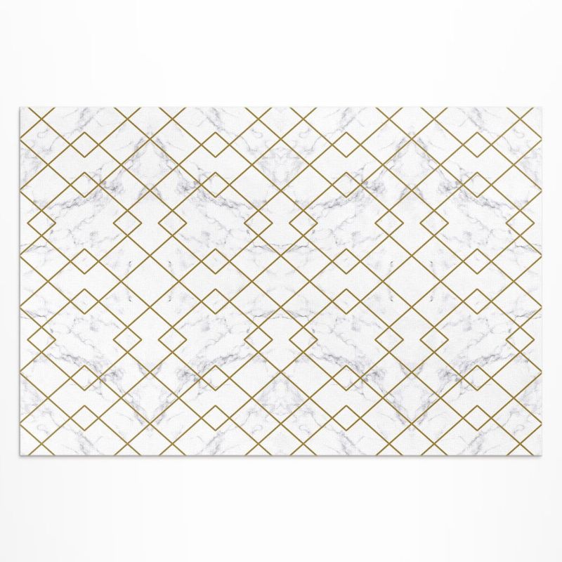 Winylowy Chodnik Zewnętrzny Wallfluent 80x120 cm Romby na jasnym marmurze 1 szt.