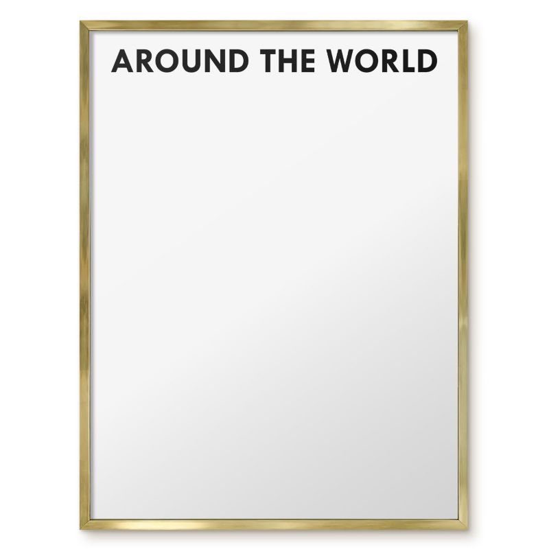 Tablica Na Magnesy Z Podróży Tulup 60x80 cm Around the world 2 - Złota rama Do salonu, sypialni 1 szt.