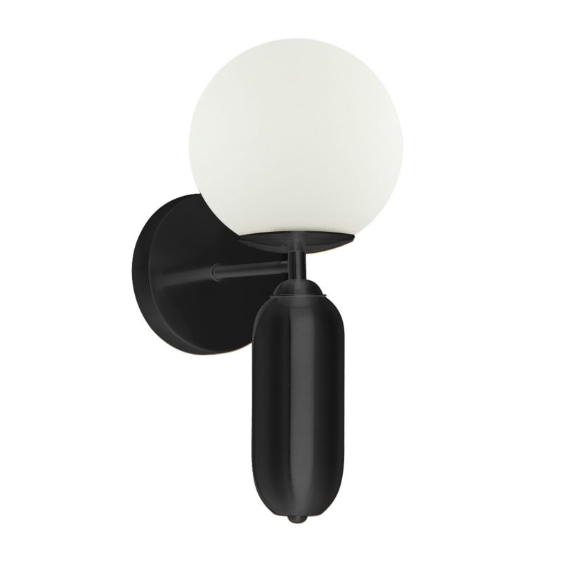 Kinkiet biała kula Italux Aldeva czarny 1xE27x40W IP20 - 1 szt.