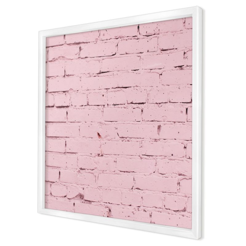 Ozdobna tablica magnetyczna Wallfluent 50x50 Różowa cegła w białej ramie 1szt