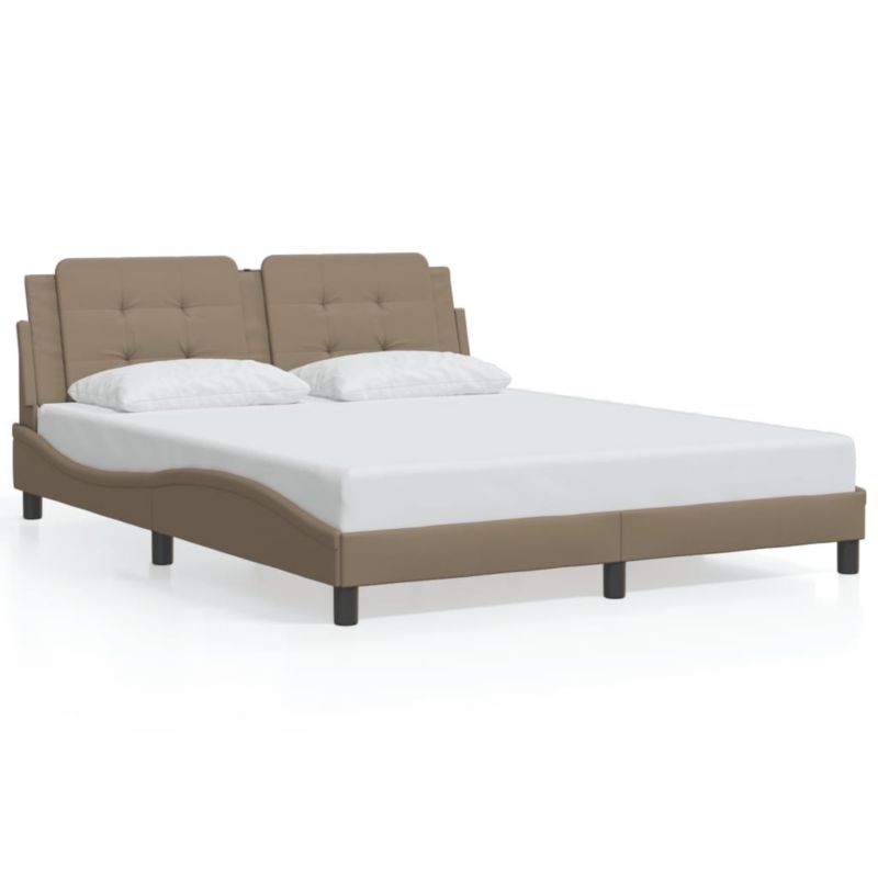 Łóżko tapicerowane WaszeMeble 160x200 cm Cappuccino skóra WM-3208195 1 szt.