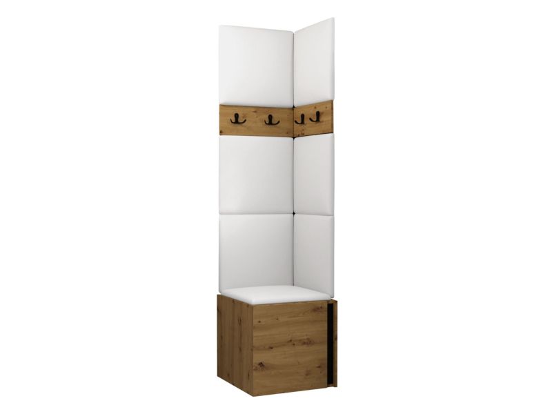 Garderoba MIRJAN 24 Orion XXI dąb artisan/czarny + biała ekoskóra 1 kpl.