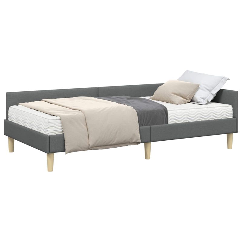 Łóżko Tapicerowane WaszeMeble z Materacem 90x200 cm Szare WM-3393670 1 szt.