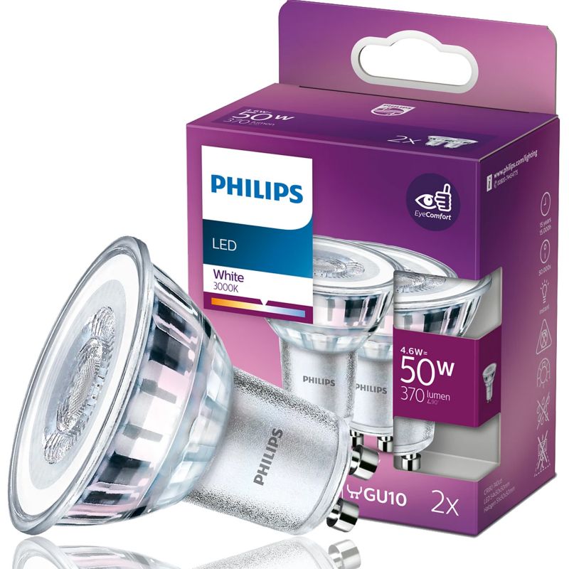 Zestaw 2x żarówka LED Philips Classic 50W GU10 WH 36D RF ND 2SRT6 1op.