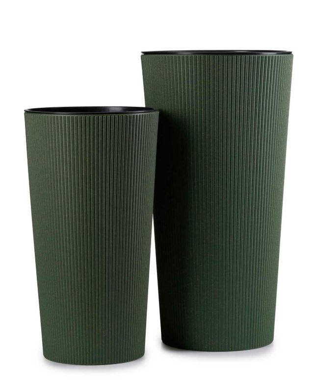 Zestaw donic HowHomely Urbanika Eco Wood zielony prążkowany 57x30 i 46x25 cm 1 kpl.