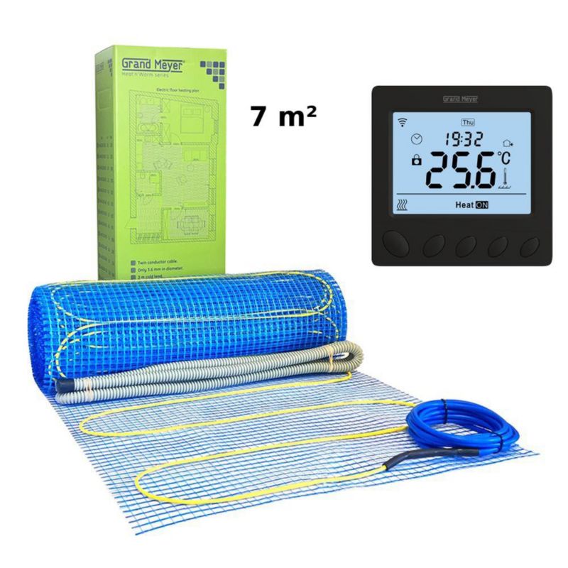 Zestaw Mata grzewcza 7 m² 170 W/m² + Termostat Wi-Fi programowalny W390, 1 szt.