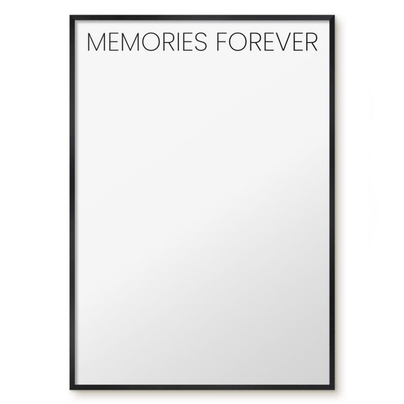 Tablica Magnetyczna Do Sypialni Tulup 70x100 cm Memories forever 3 - Czarna rama Do salonu, sypialni 1 szt.