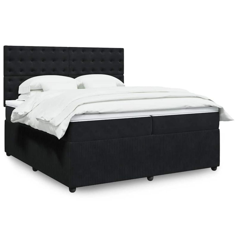 Łóżko z materacem WaszeMeble 200x200 cm czarny WM-3292444 1 szt.