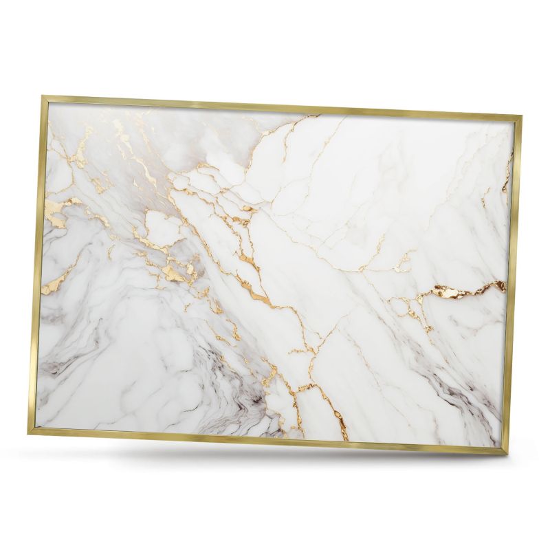 Ozdobna tablica na magnesy ArtPrintCave 100x70 Marmur elegancja w złotej ramie 1szt