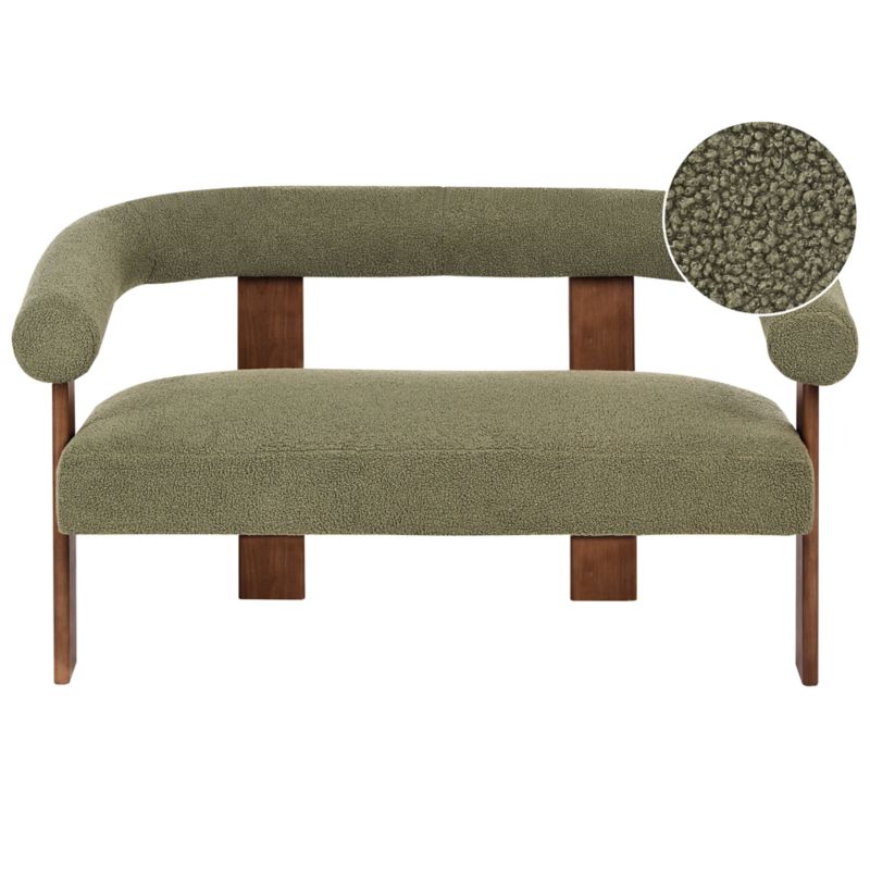 Sofa dla 2 osób Ilbro Boucle Zielony/ ciemny brąz 1 szt.