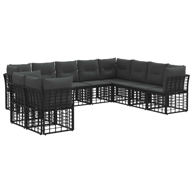 Zestaw mebli ogrodowych WaszeMeble z technorattanu czarny z poduszkami WM-3437503 1 kpl