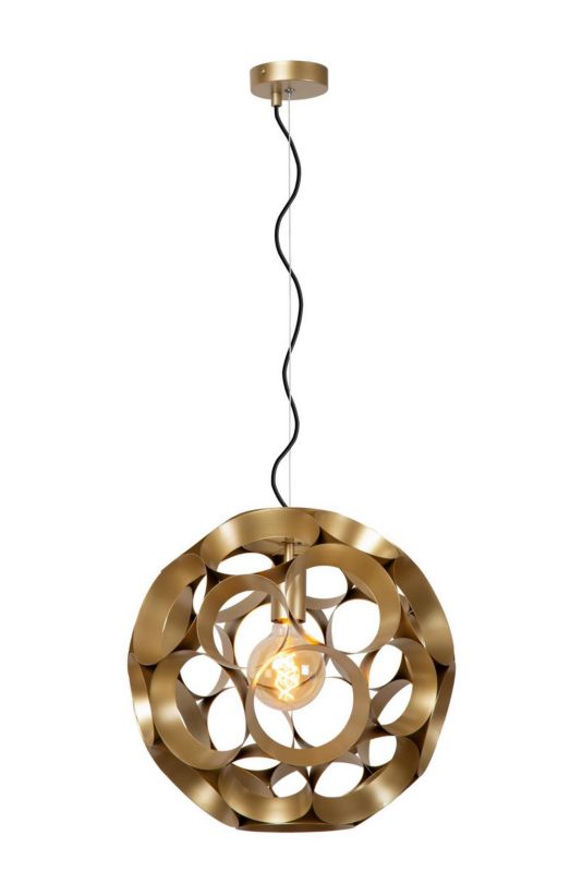 Lampa wisząca ozdobna kula 40 cm Lucide HANNELORE mosiężno-złota 1xE27x40W IP20 wym:170,8x40x40cm - 1 szt.