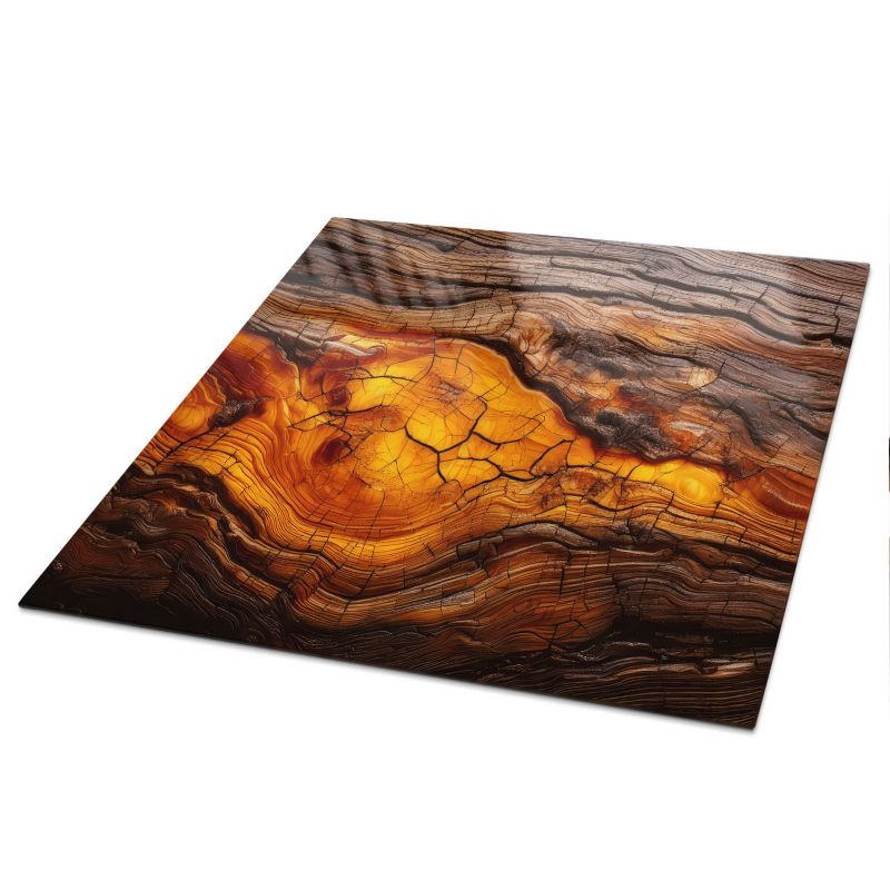 Blat Na Stół ArtPrintCave 60x60 cm Bogate drewno - Szklany Blat do Stolika Kawoweg 1 szt.