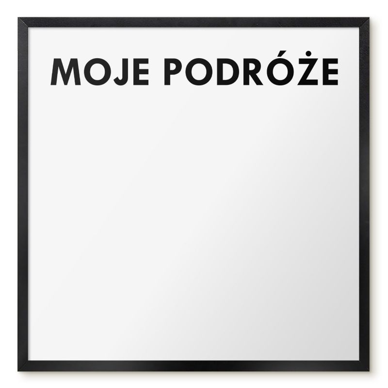 Tablica Na Magnesy Tulup 50x50 cm Moje podróże 2 - Czarna rama Do salonu, sypialni 1 szt.
