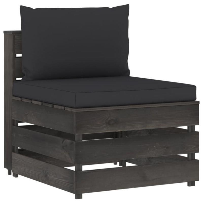 Sofa ogrodowa WaszeMeble z drewna szara z poduszkami WM-3068127 1 szt.