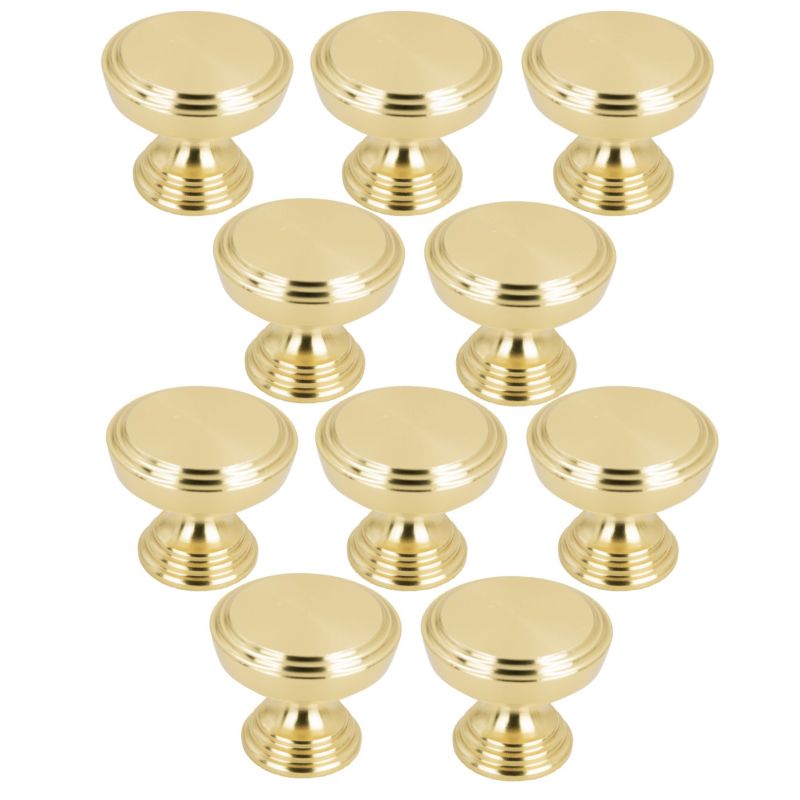 10 x Gałka meblowa B&B okrągła metalowa złota 10 szt