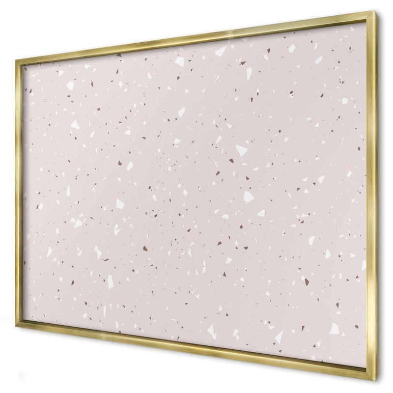 Tablica magnetyczna ozdobna Wallfluent 100x70 Nowoczesne terrazzo w złotej ramie 1szt