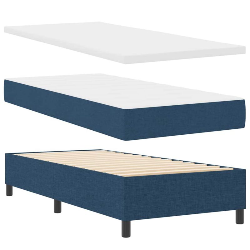 Łóżko tapicerowane WaszeMeble 90x200 cm Niebieski tkanina WM-3343966 1 szt.