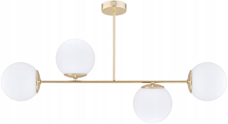 Lampa Wisząca Sufitowa Elko-Lighting 4-punktowa Złota Białe Szklane Kule MIlo E27 1 szt