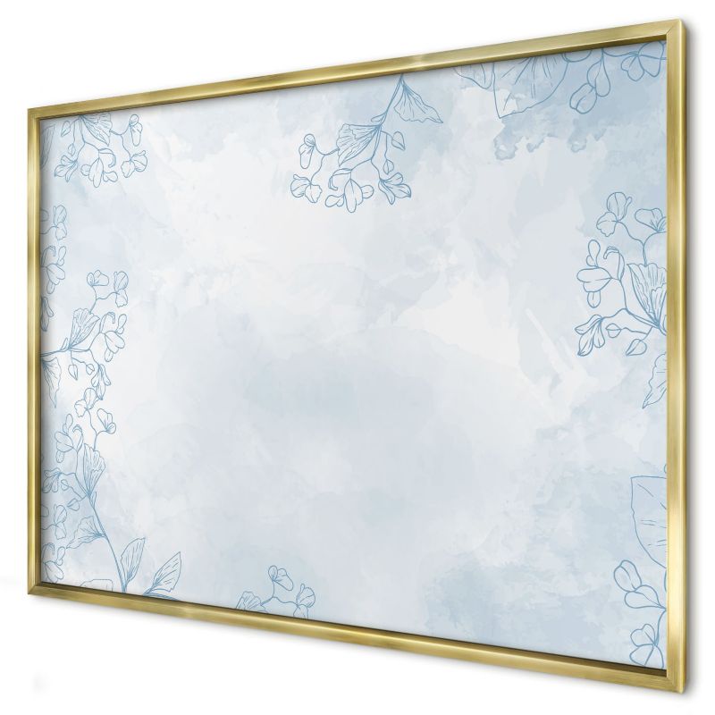 Dekoracyjna tablica magnetyczna Wallfluent 100x70 Florystyczna elegancja w złotej ramie 1szt