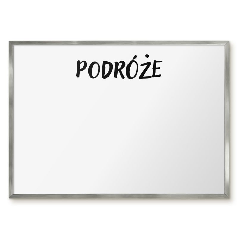 Tablica Magnetyczna Wielofunkcyjna Ścienna Tulup 70x50 cm Podróże - Srebrna rama Do salonu, sypialni 1 szt.