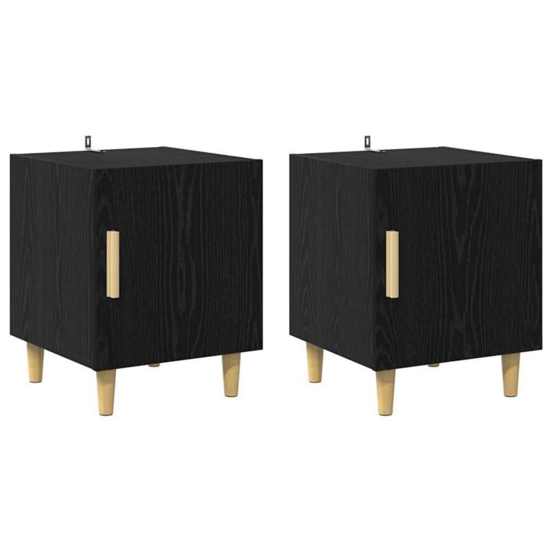 Stoliki nocne WaszeMeble czarny dąb WM-880606 2 szt.