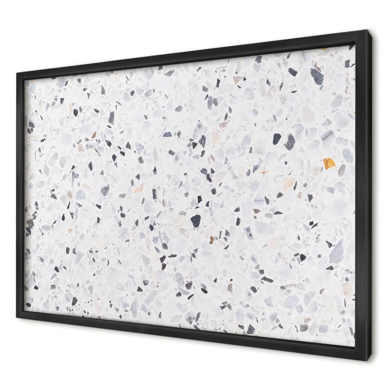 Magnetyczna tablica ozdobna Wallfluent 60x40 Terrazzo styl w czarnej ramie 1szt