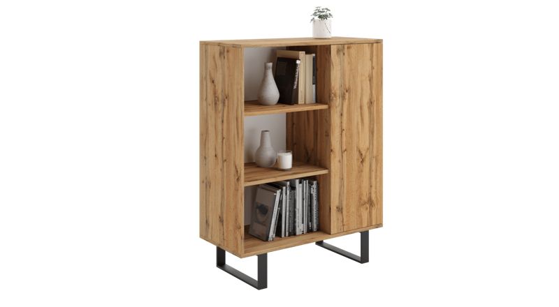 Regał szafka Kobi Fondi dąb craft złoty - czarny, styl loft 1 szt.