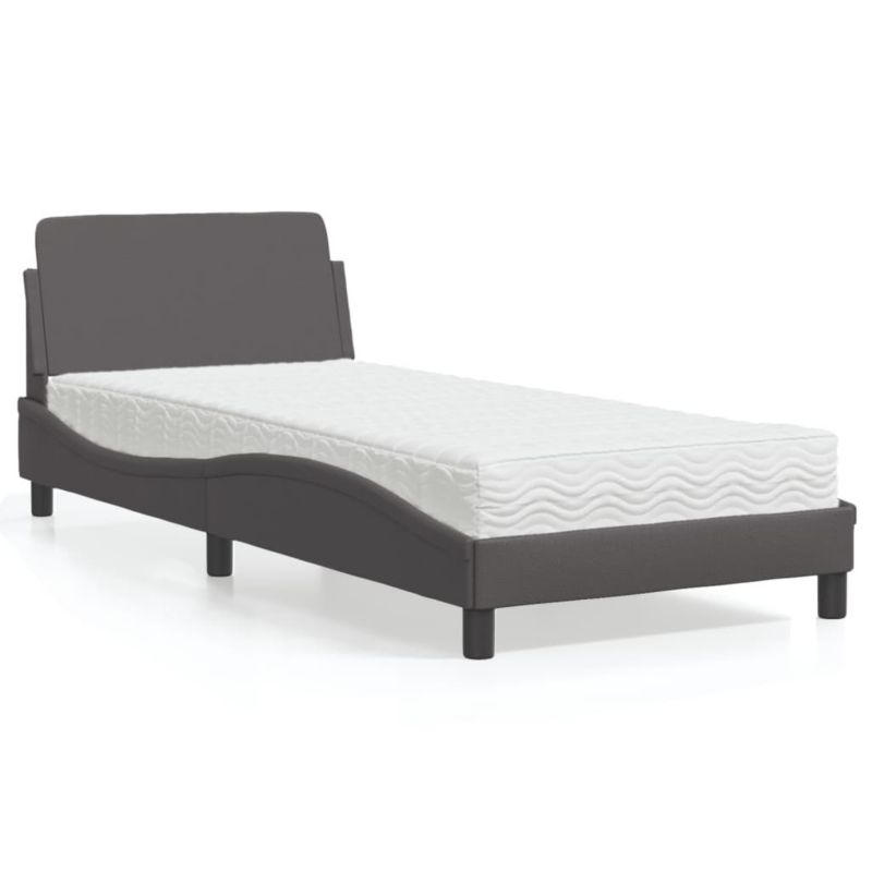 Łóżko tapicerowane WaszeMeble 90x200 cm szare WM-3208340 1 szt.