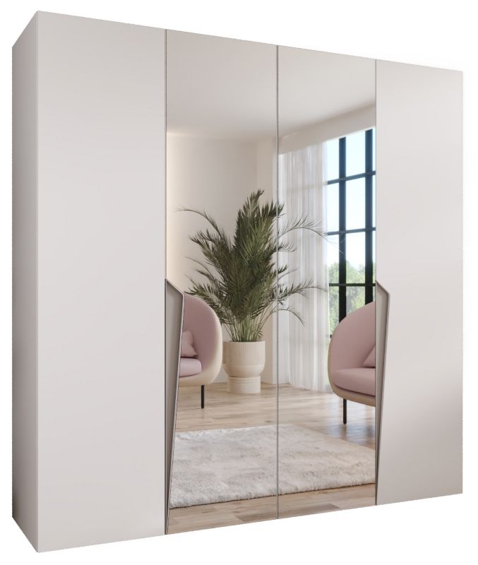 Szafa uchylna z lustrem z lustrem otwierana Abiks PIANO 2 200 wys 202 cm Biały + Kaszmir 1 szt