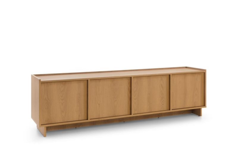 Szeroka Szafka RTV SUNA 195 cm Dąb Karmel Duża Komoda pod TV w Stylu Japandi 1szt.