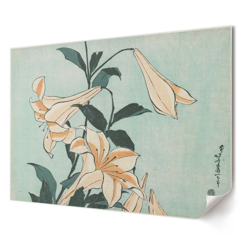 Plakat Wallfluent Format A2 Lilie Artysta Hokusai 1 szt.