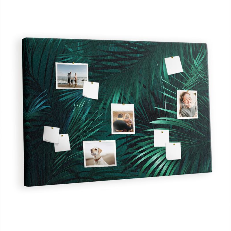 Tablica Korkowa Z Pinezkami Tulup 120x80 cm Egzotyczna roślinność dżungli safari Organizer ścienny Pinezki kolorowe 1 kpl