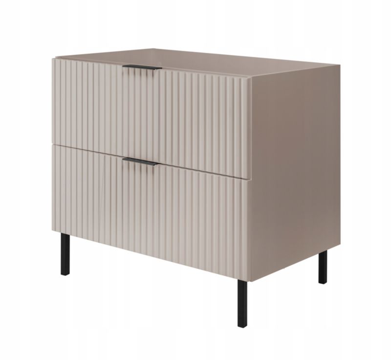 Szafka łazienkowa Furnidea 80 cm kaszmir ryflowana bez blatu FLOW 1 szt.