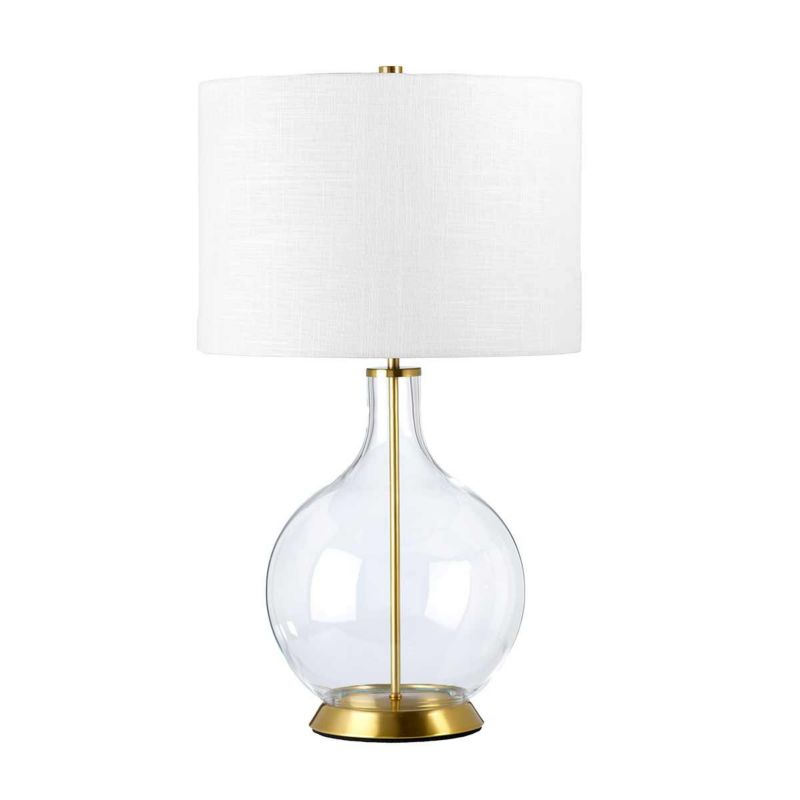Lampka stołowa Elstead Orb przezroczysto-biała-postarzany mosiądz 1 x E27 x 60W IP20 wym: 67 x 36 x 36 cm szkło - 1 szt.