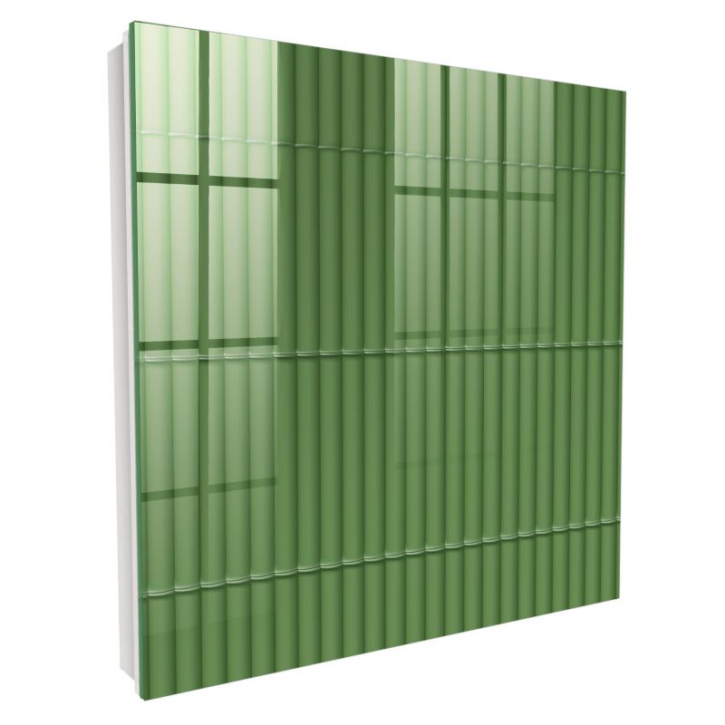 Skrzynka Na Klucze Szkło Hartowane Tulup 30x30 cm Zielony bambus - Biała - Otwierana na prawo 1 szt.
