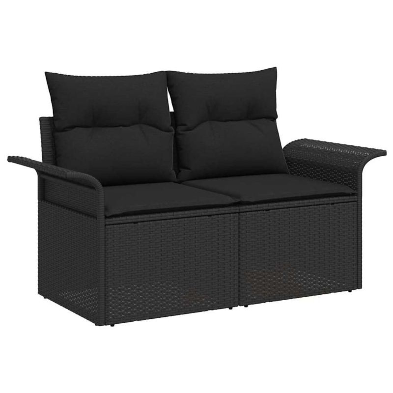 Sofa ogrodowa WaszeMeble z technorattanu czarna z poduszkami WM-42006701 1 szt.