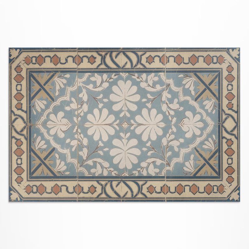 Winylowy Chodnik Zewnętrzny Wallfluent 140x210 cm Geometryczne kwiatowe wzory w stylu retro 1 szt.