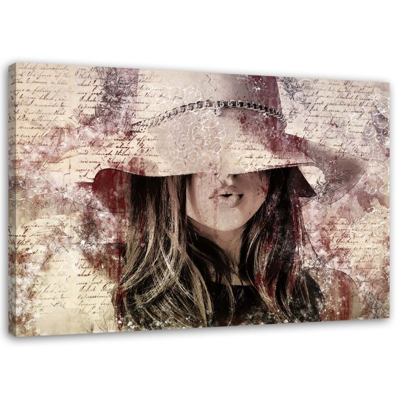 Obraz Feeby Kobieta w kapeluszu boho 30x20cm 1szt