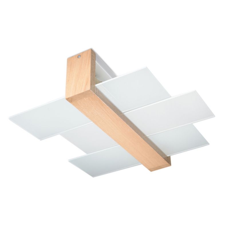 Lampa sufitowa Pure Lume REBIRD naturalne drewno-biała 2xE27x60W IP20 wym:12x43x43cm - 1 szt.