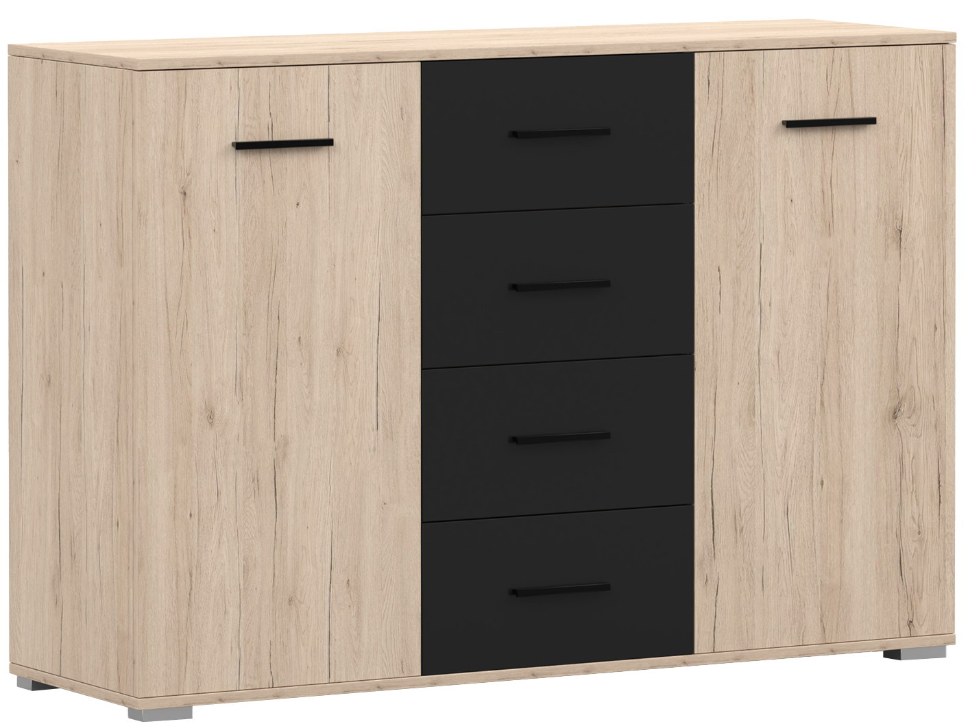 Dwudrzwiowa komoda z szufladami 135 cm san remo sand BELARO