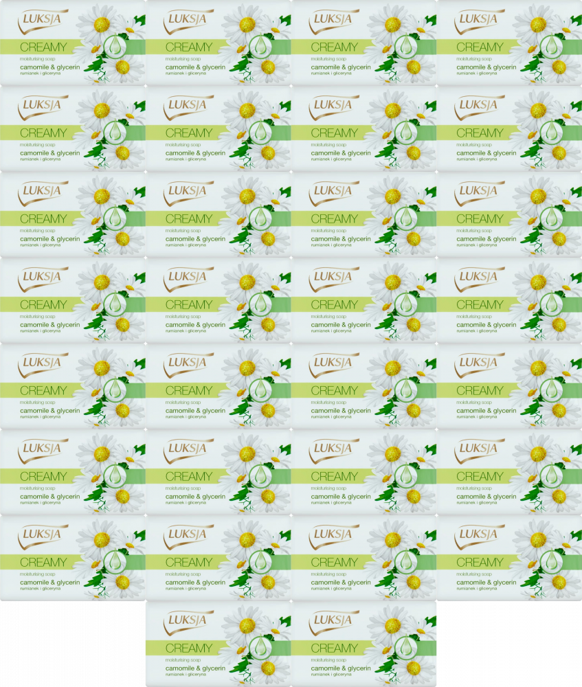 36x Mydło w kostce Luksja Creamy, rumianek i gliceryna, 90g