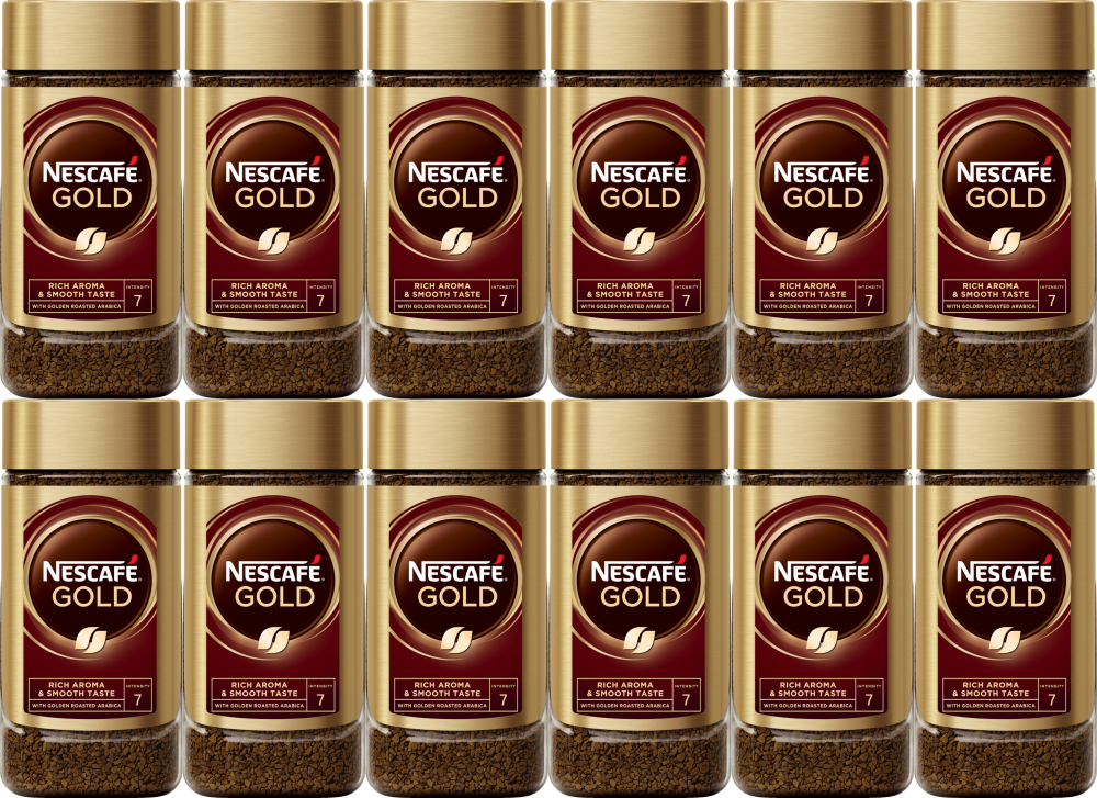 12x Kawa rozpuszczalna Nescafé Gold, 200g