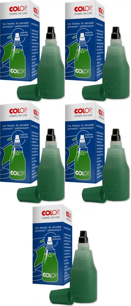 5x Tusz do stempli Colop, 25ml, zielony
