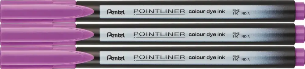 3x Cienkopis Pentel Pointliner Colour, fuksja