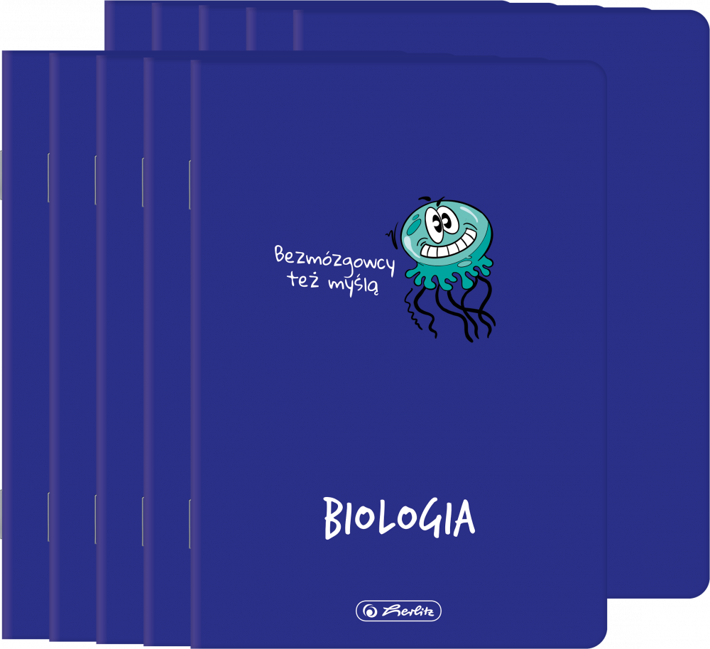 10x Zeszyt przedmiotowy w kratkę Herlitz ECO Biologia, A5, miękka oprawa, 60 kartek, fioletowy
