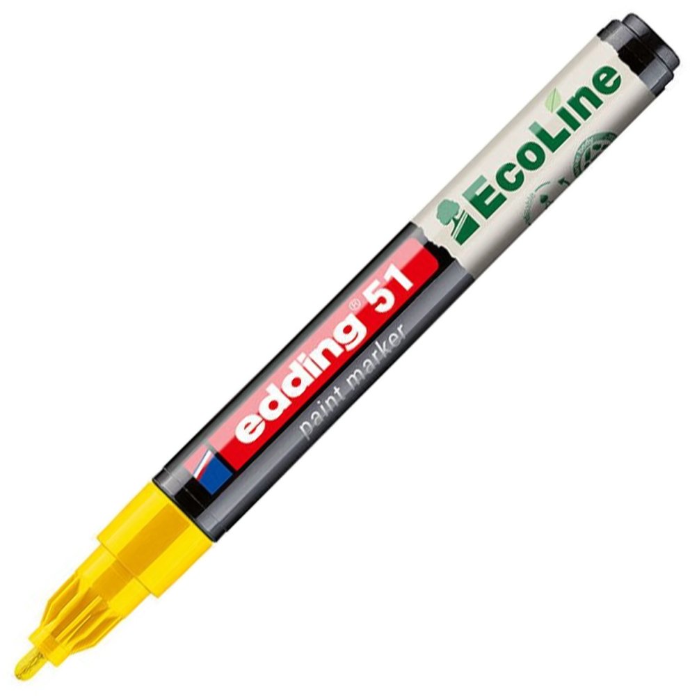 Marker olejowy edding 51 EcoLine, okrągła, 1-2mm, żółty