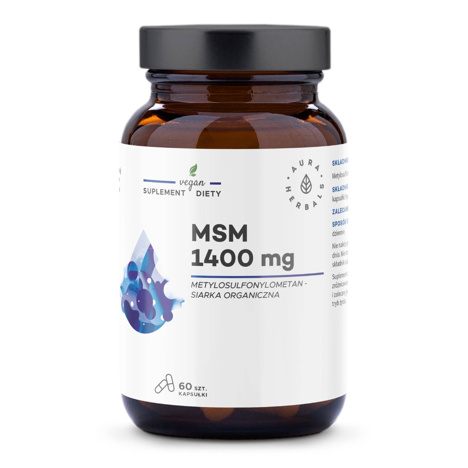 Aura herbals, msm 1400 mg, 60 kapsułek