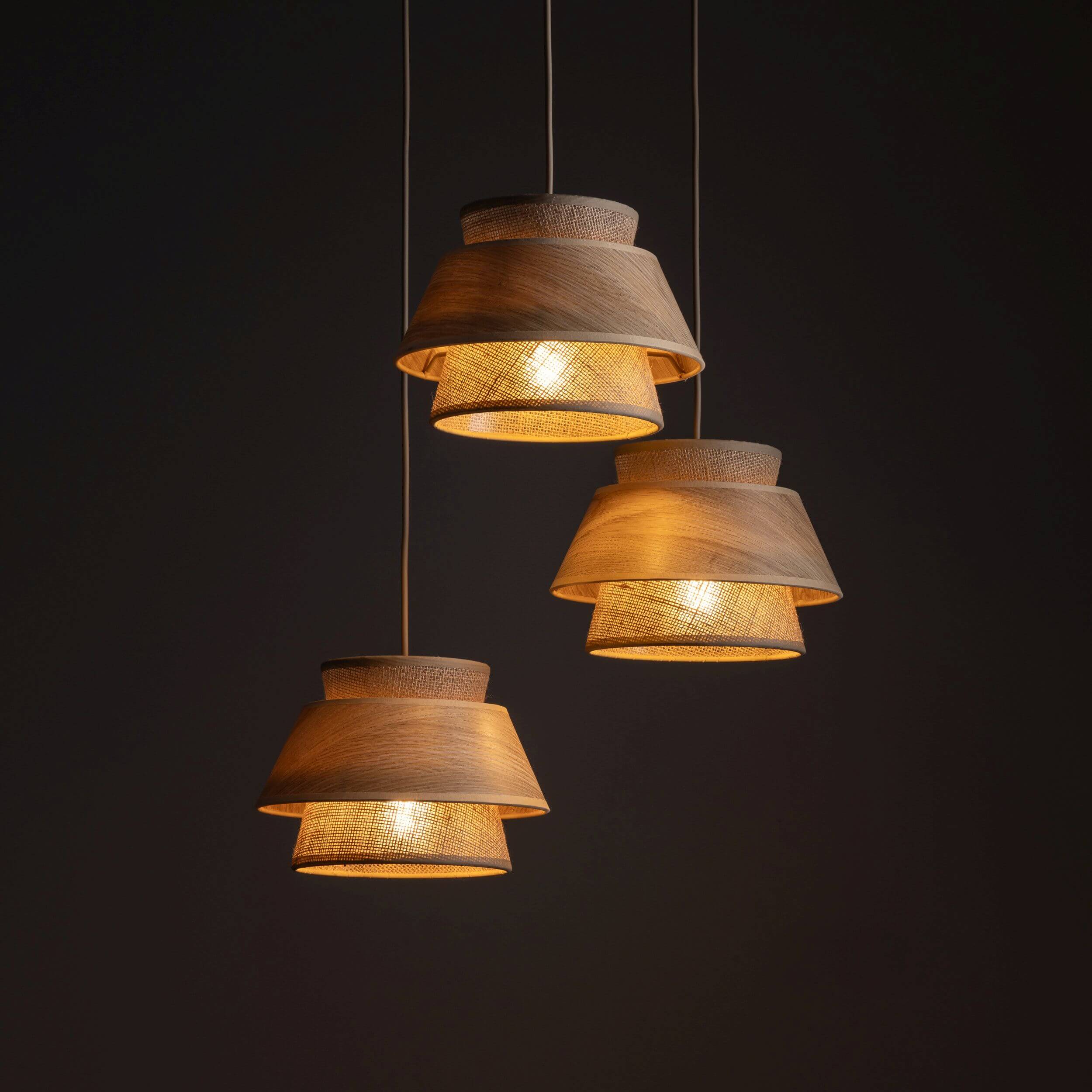 TK Lighting Kalum lampa wisząca 3x15 W beżowa 11808