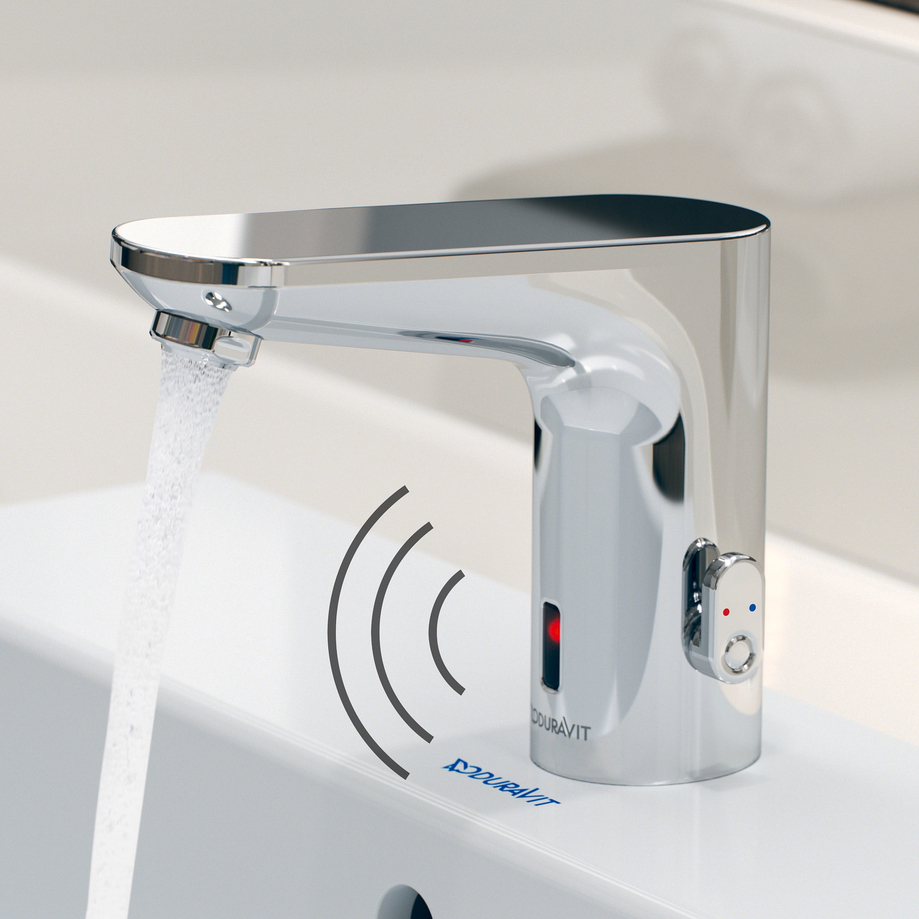 Duravit Sensor 1 bateria umywalkowa stojąca elektroniczna chrom SE1094017010